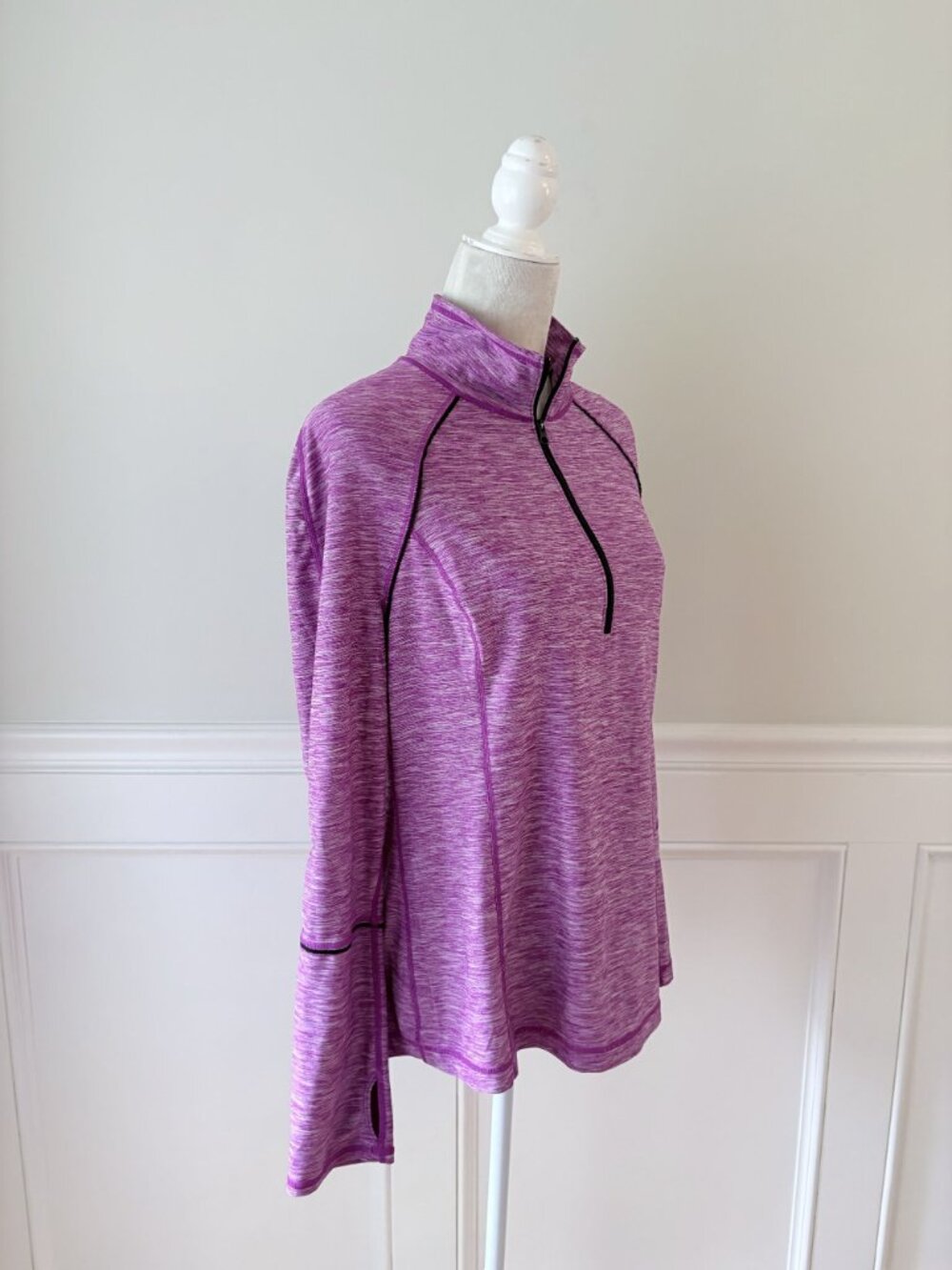 Z by zella Womens Pink/Purple Quarter-Zip Pullover XL Long Sleeve Lightweight St - Picture 2 of 5